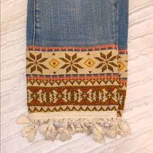 Driftwood classic fit jeans embellished w tassels